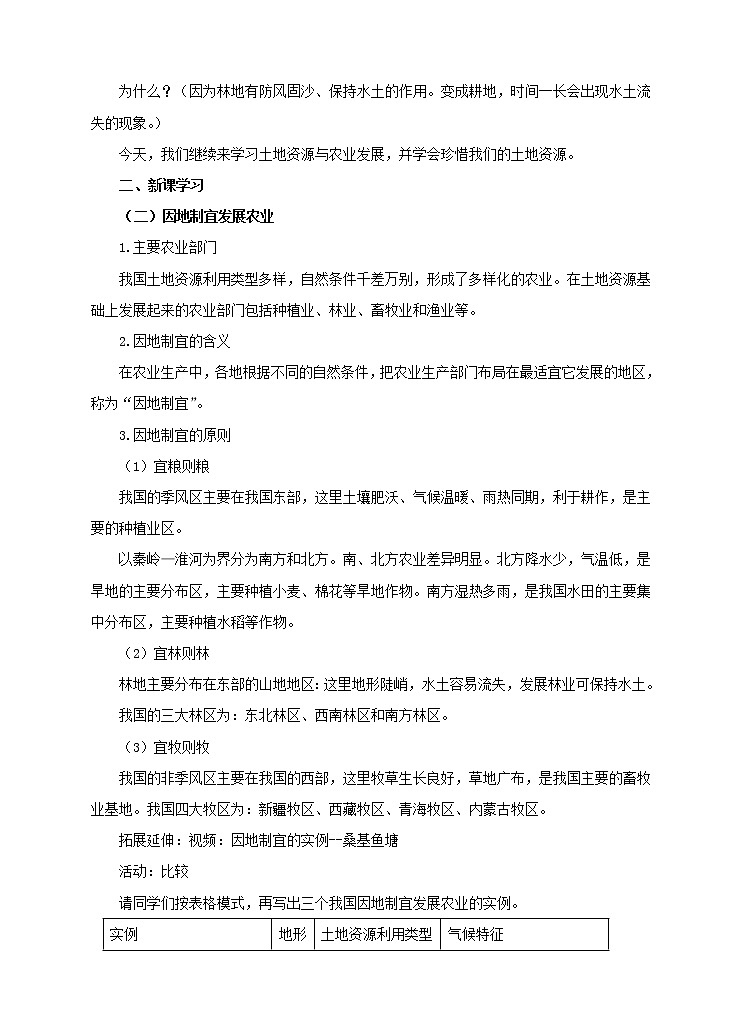 中图版七年级下册4.2 土地资源与农业（第2课时）（课件+教案+学案+练习）02