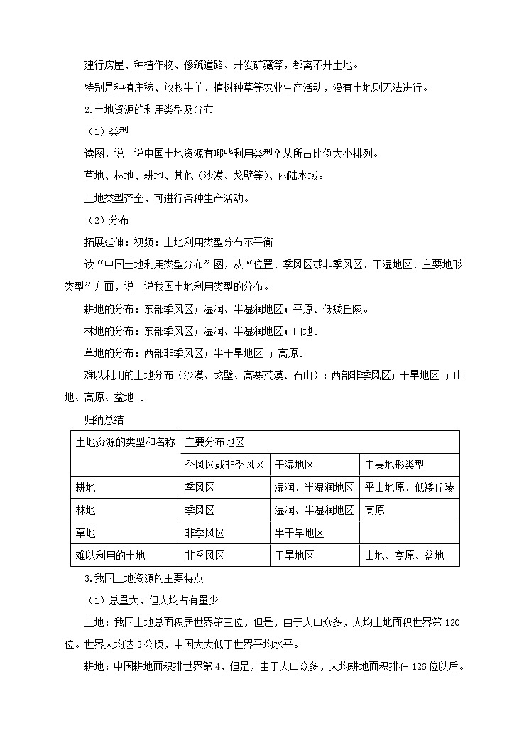 中图版七年级下册 4.2 土地资源与农业（第1课时）（课件+教案+学案+练习）02