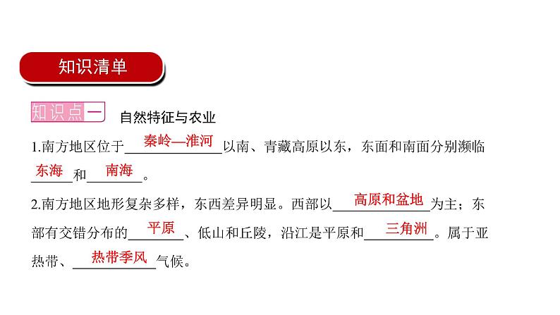 2022年中考地理一轮复习课件：八年级下册第七章南方地区课时一自然特征与农业、“鱼米之乡” 长江三角洲地区第2页