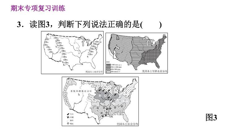 晋教版七年级下册地理 期末专项训练三　西半球的国家 习题课件06