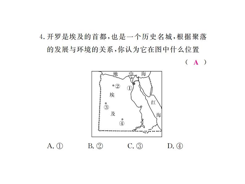 湘教版七年级地理下册第八章 走进国家 第二节  埃  及习题课件08