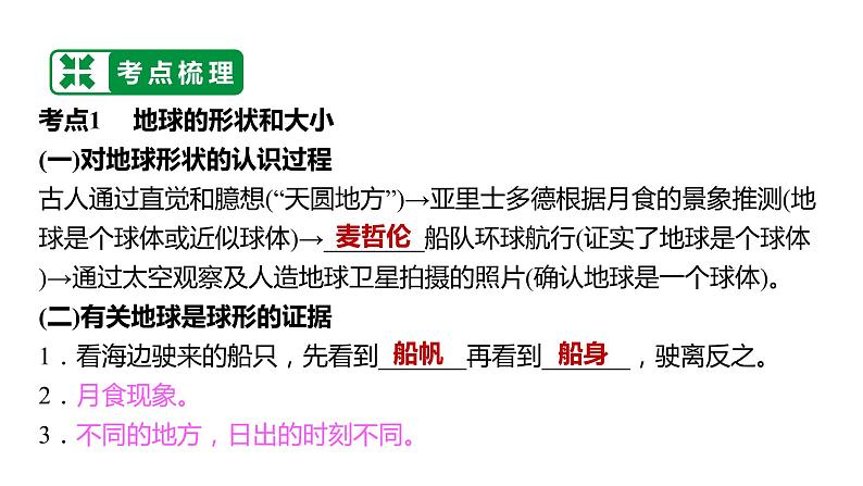 备战2022 中考地理 教材复习 七年级上册    第一单元 地球 课件（共84张PPT）第5页