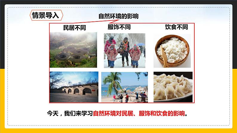 中图版七年级下册 5.1 自然环境对民居、服饰和饮食的影响 课件PPT第2页