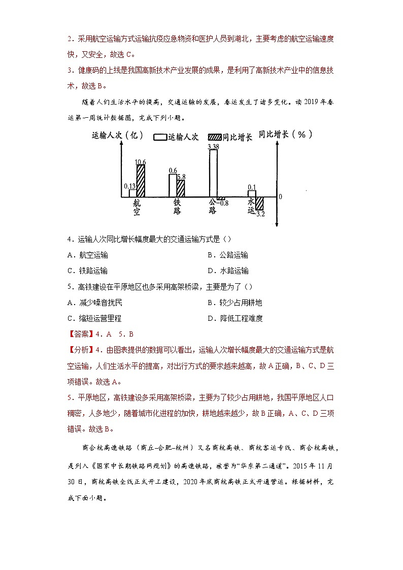 专题12中国的经济发展-备战2022年中考地理二轮复习题型专练（解析版）第2页