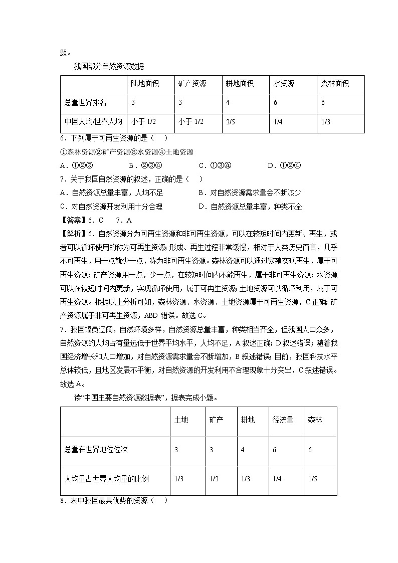 2022年中考地理二轮复习专题04 人文地理环境  专项训练  解析版人教版第3页