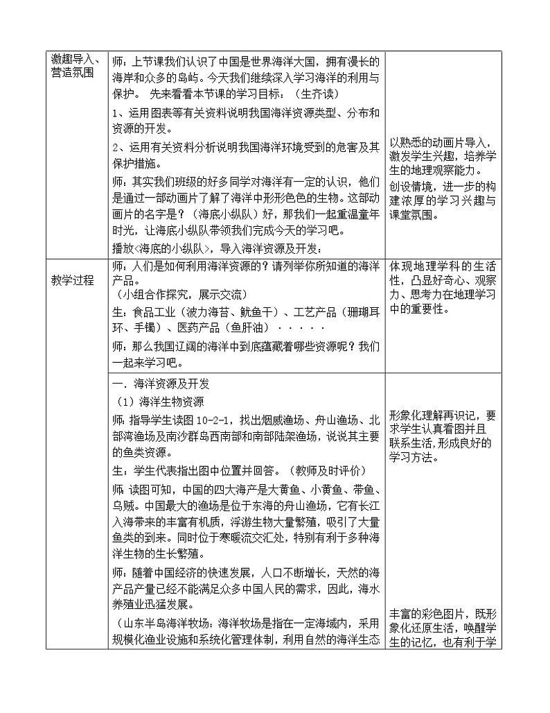 商务星球版地理八年级下册 第二节 海洋利用与保护（教案）第2页