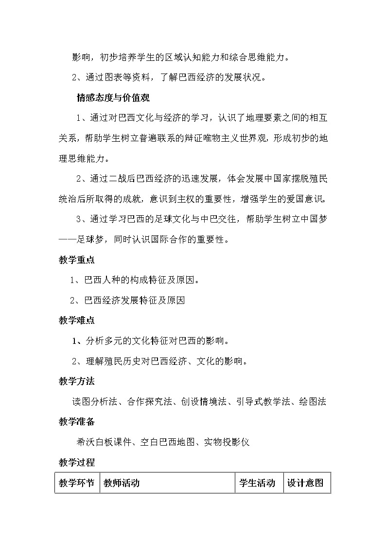 商务星球版七年级地理下册 第八章 第五节 巴西(15) 教案第2页