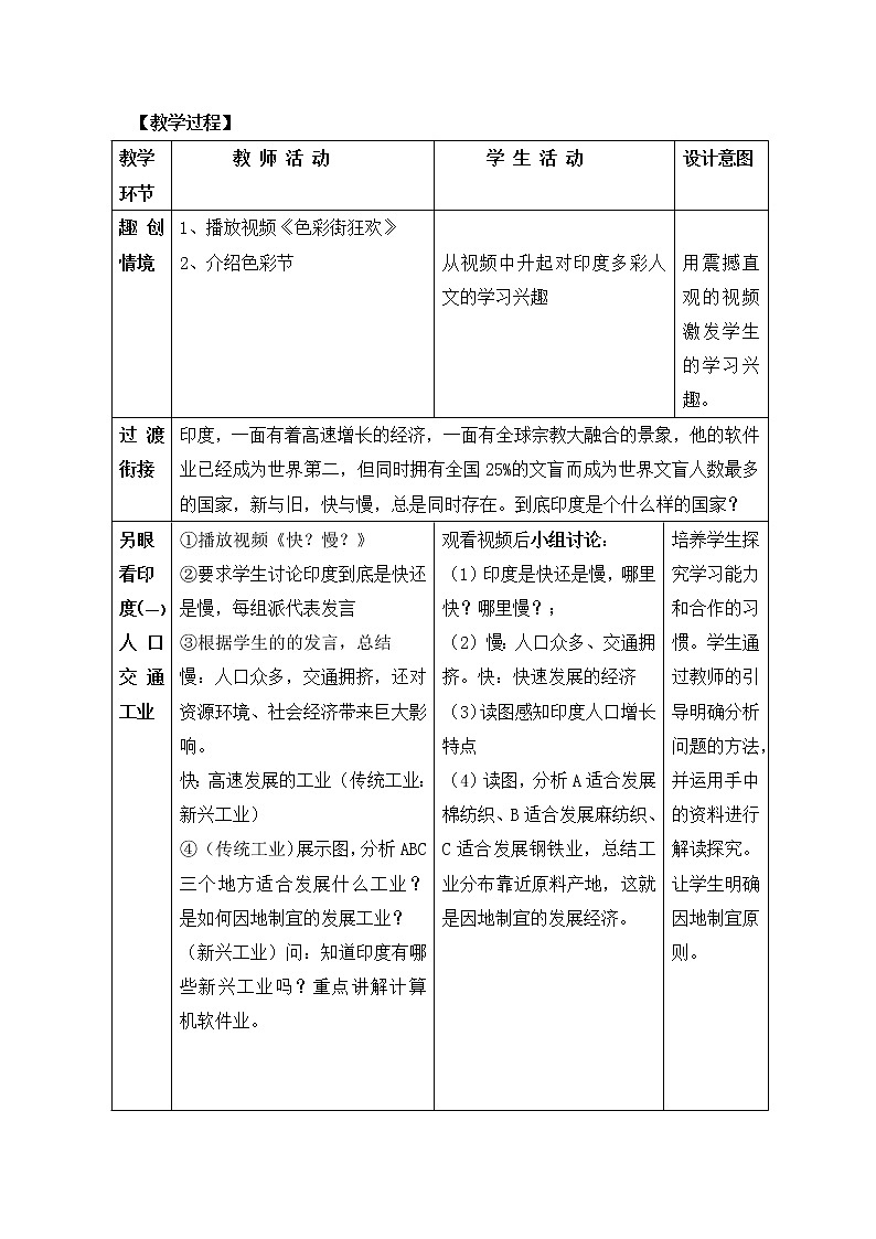 商务星球版七年级地理下册 第八章 第三节 印度 教案第2页