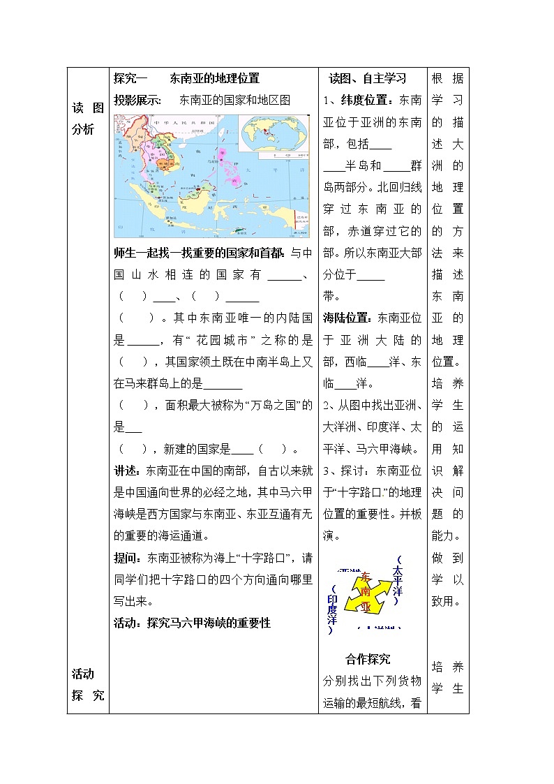 商务星球版七年级地理下册 第七章 第一节 东南亚(2) 教案第3页