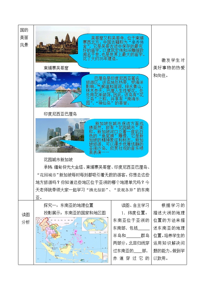 商务星球版七年级地理下册 第七章 第一节 东南亚_ 教案02