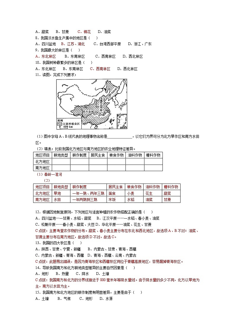 4.1.1 因地制宜发展农业练习题第2页