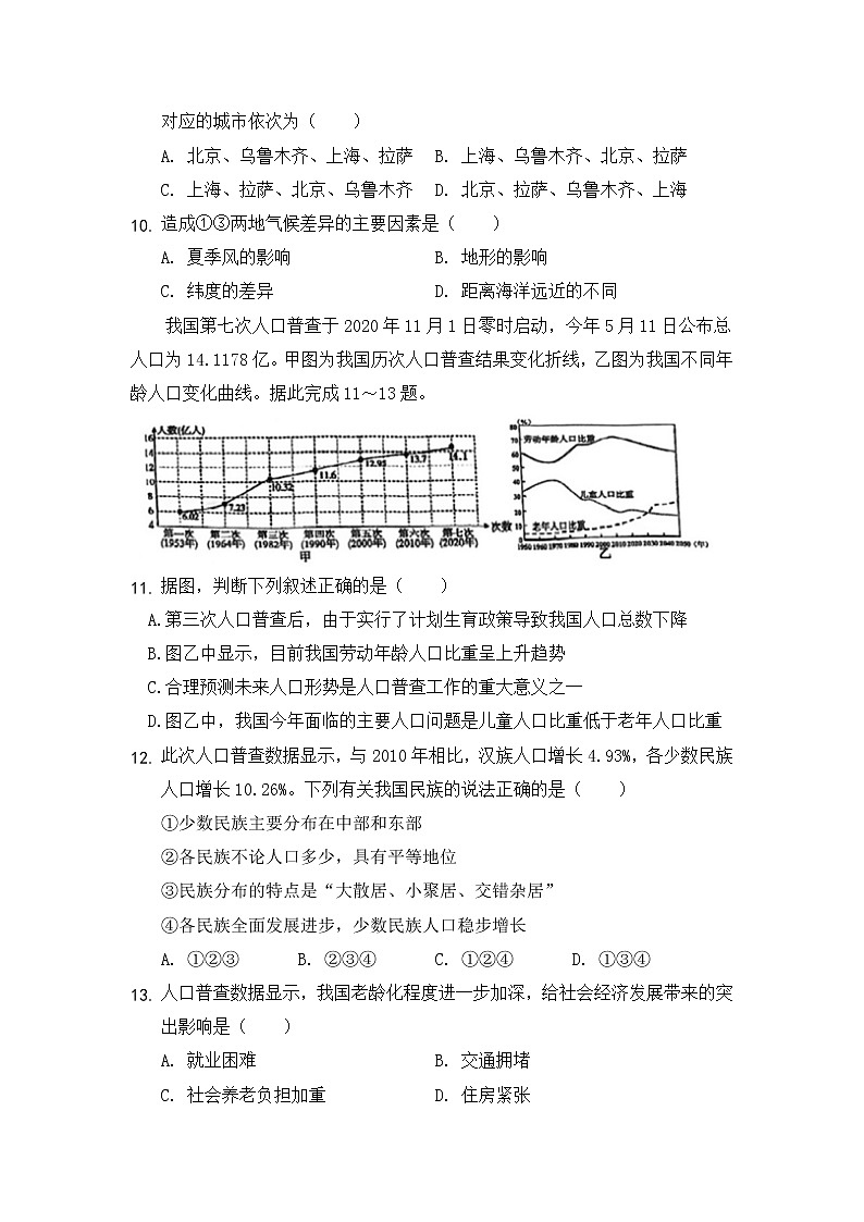 2022年陕西省宝鸡市渭滨区初中学业水平模拟考试地理试题（五）(word版含答案)03