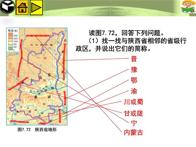 粤教版八年级地理下册7.5  陕西省课件第6页