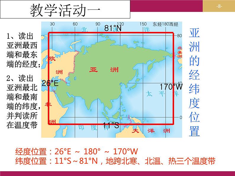 粤教版七下地理  7.1亚洲概述 课件第8页