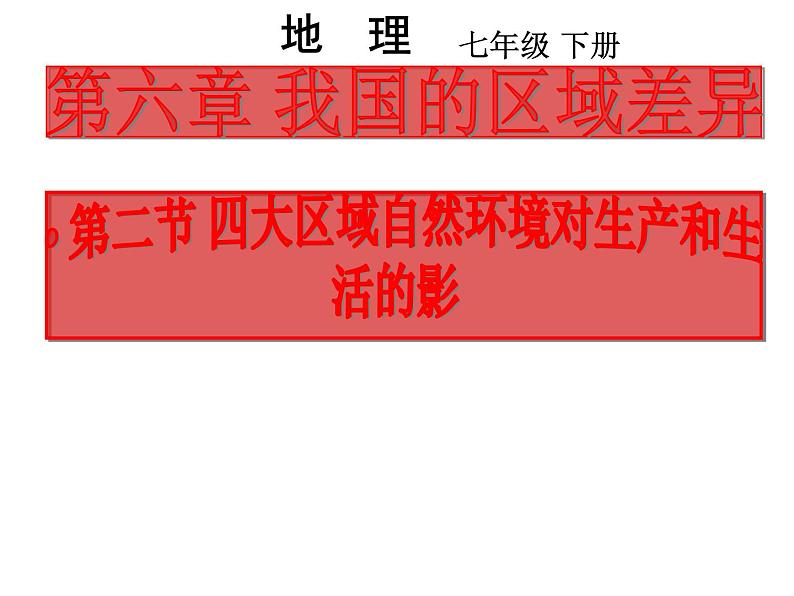 中图版七年级下册地理 6.2四大区域自然环境对生产和生活的影响 课件01