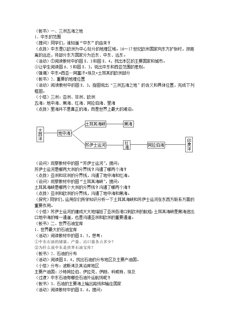 商务星球版地理 七下 7.6活动课 聚焦中东 地区冲突的地理背景  教案02