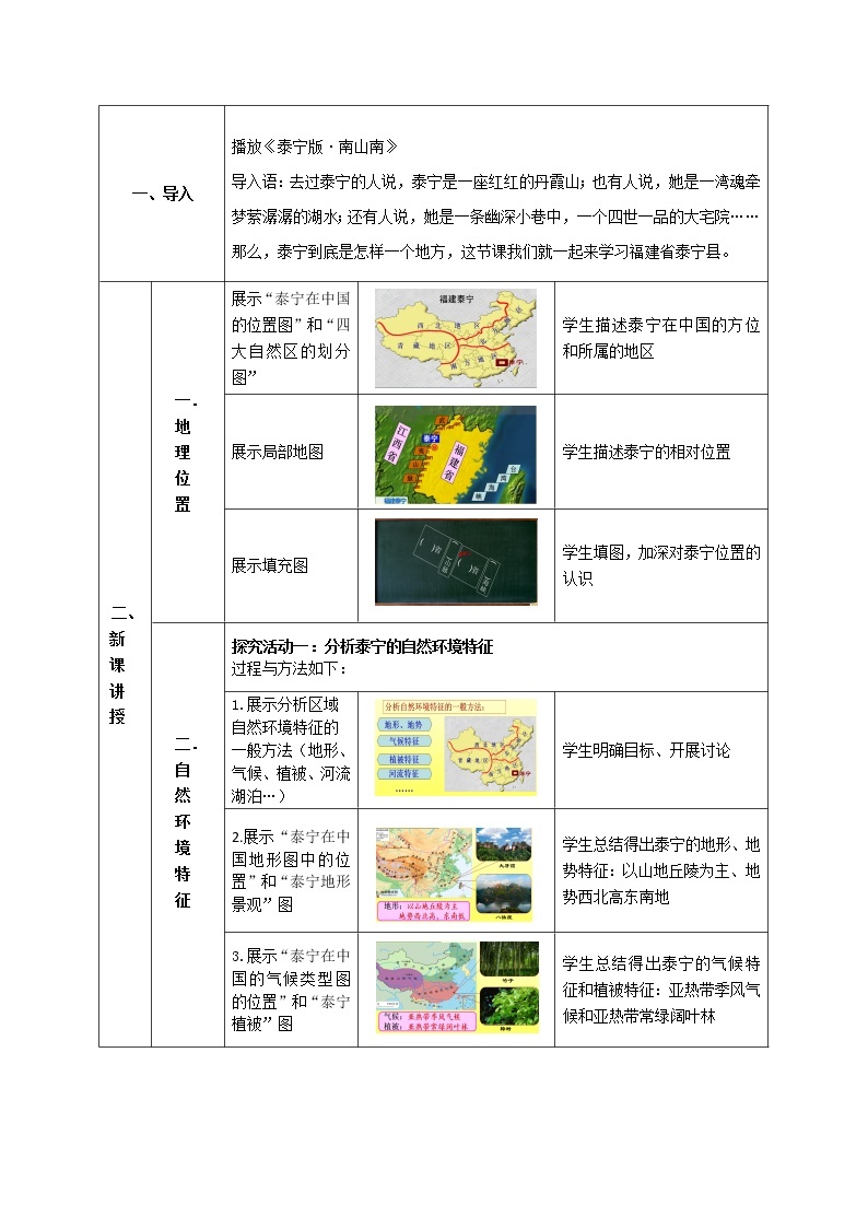 2022年中图版七年级地理下册第7章第4节福建省泰宁县教案 (5)02