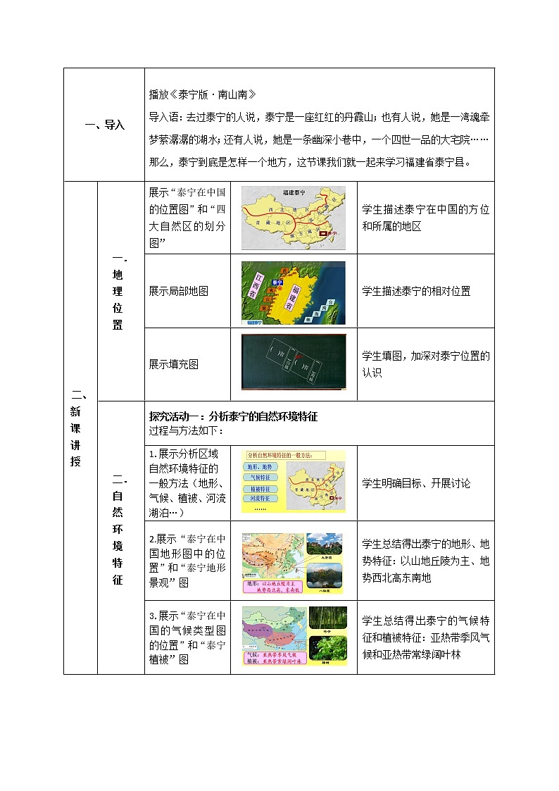 2022年中图版七年级地理下册第7章第4节福建省泰宁县教案 (5)02