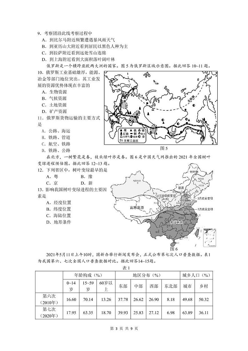 2022年江苏省江阴市初中学业水平模拟考试地理试题03