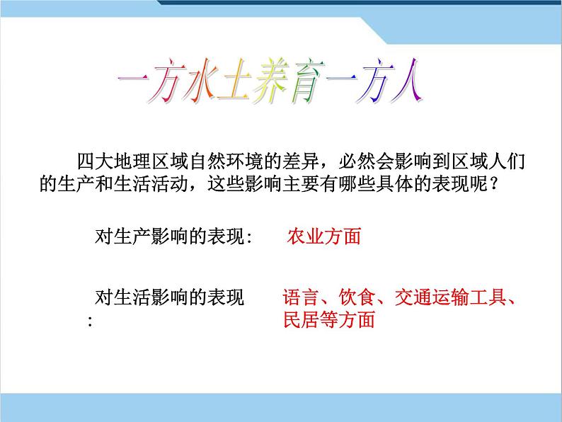 中图版七下地理 6.2四大区域自然环境对生产和生活的影响 课件02