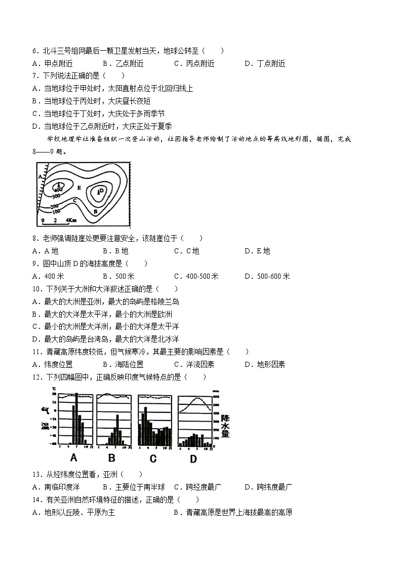 2022年黑龙江大庆市大同区中考一模地理试题02