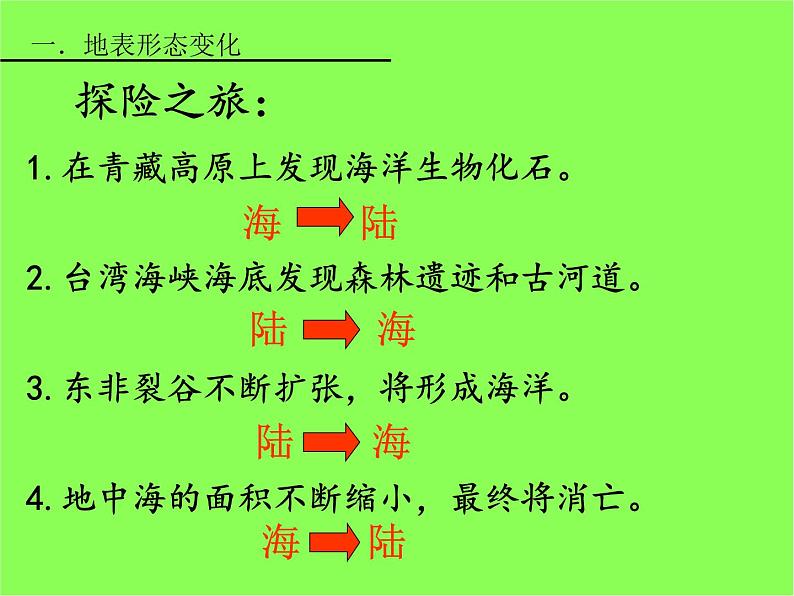 初中地理 湘教课标版 七年级上册 海陆变迁 教学 课件08