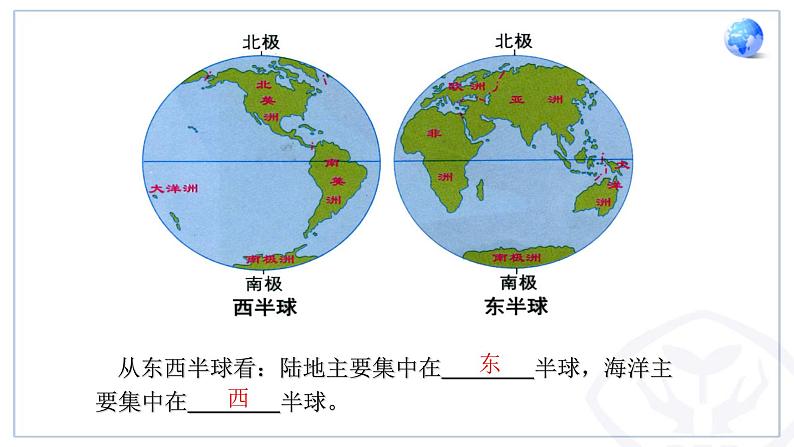 初中地理 粤人课标版 七年级上册 陆地与海洋的分布 课件08