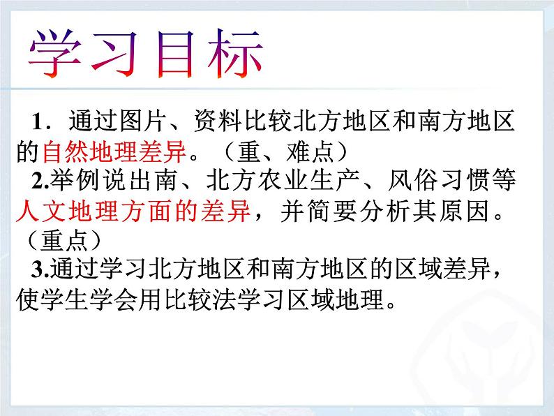 商务星球版八下地理 第7章 活动课 认识南方地区和北方地区的区域差异 课件03