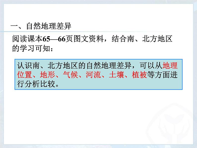 商务星球版八下地理 第7章 活动课 认识南方地区和北方地区的区域差异 课件05