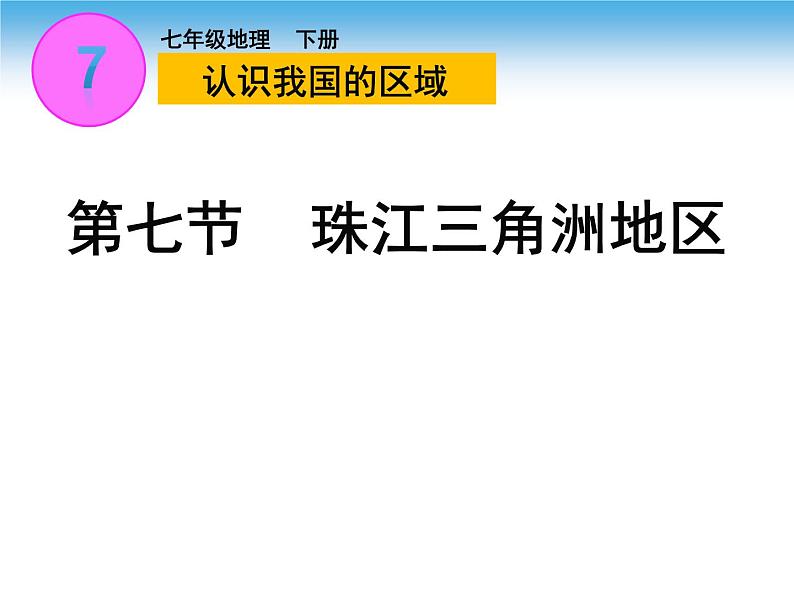 中图版七年级下册地理 7.7珠江三角洲地区 课件01