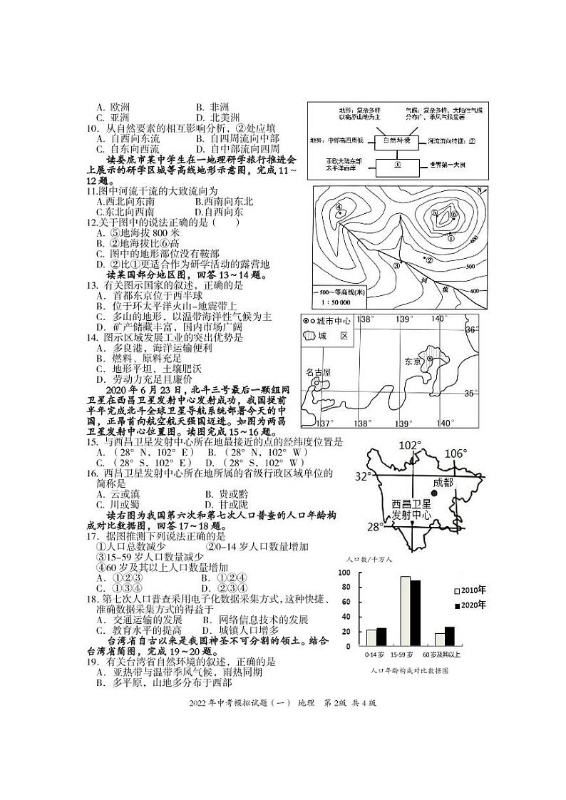 2022年湖南省娄底市新化县中考模拟（一）地理试题（有答案）02