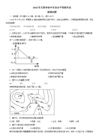 2022年天津市初中学业水平模拟考试地理试题（无答案）