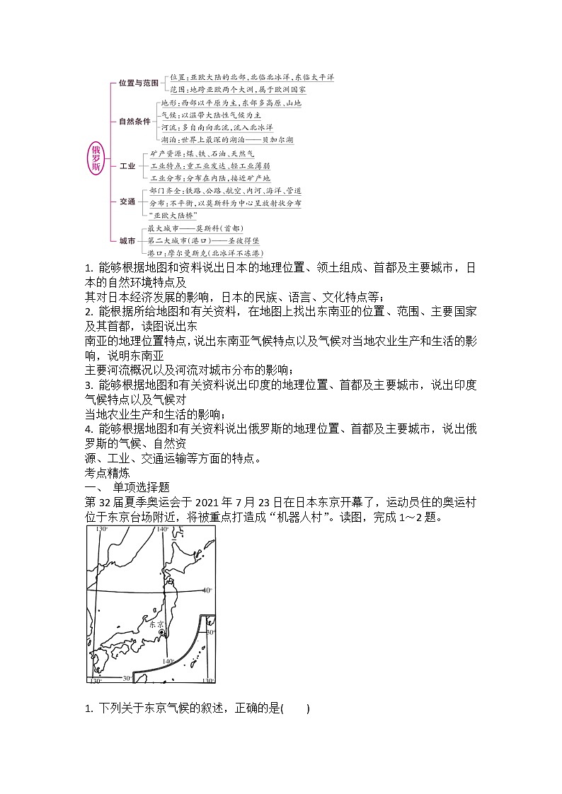 2022年中考地理二轮专题复习难点透析与考点精练8 我们邻近的地区和国家第2页