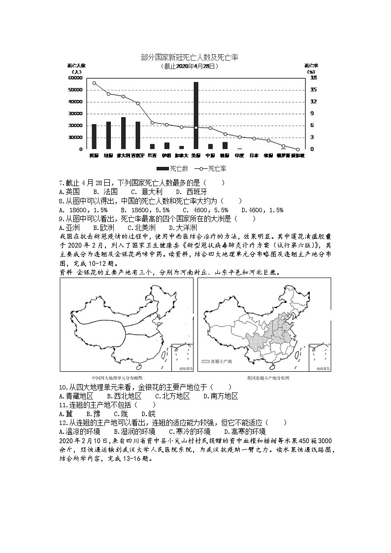 2022年四川省内江市市中区毕业会考模拟地理试题（含答案）02
