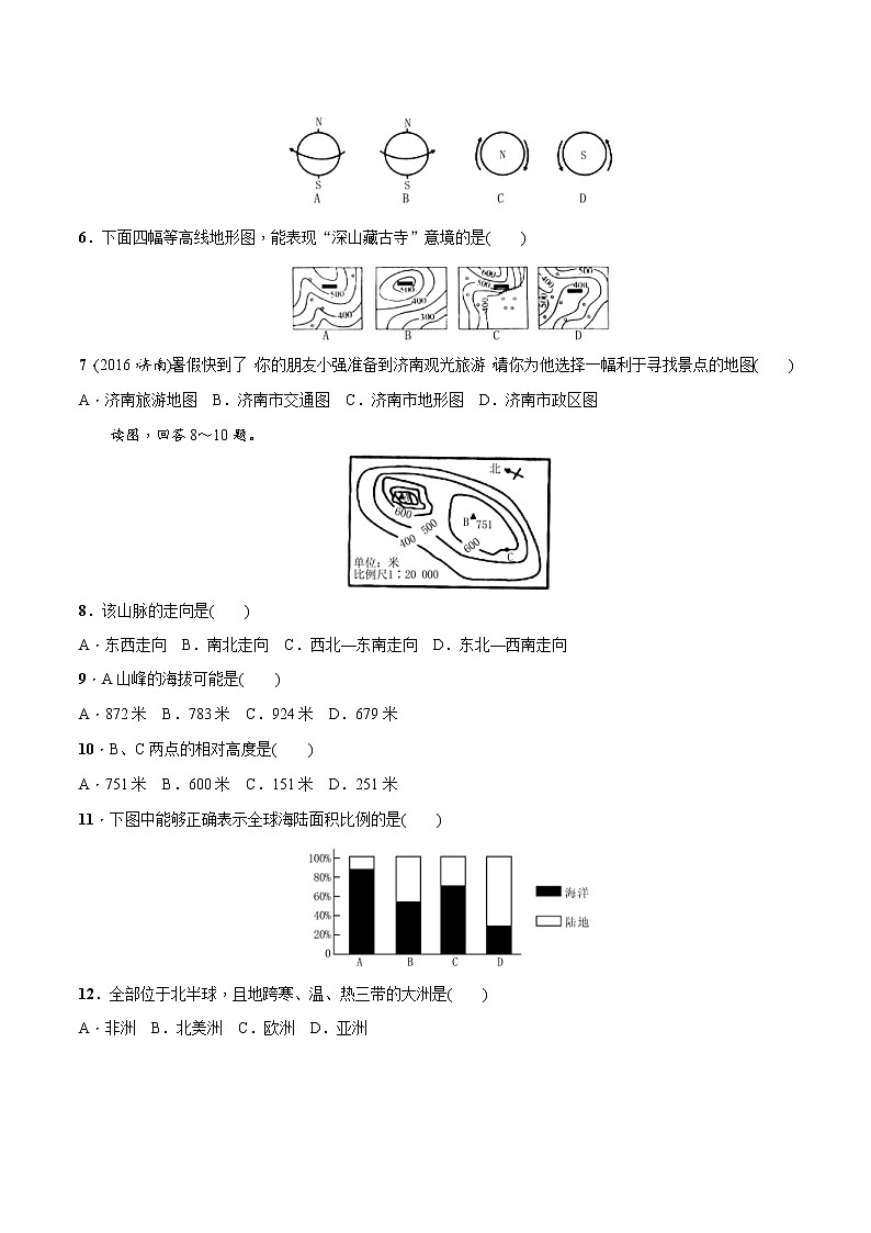2022年七年级上册综合检测题-中考地理百日冲刺（人教版） (含答案)第2页