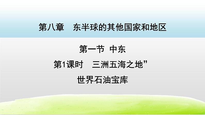 2021-2022学年人教版地理七年级下册    第八章第一节 中东第1课时 课件01