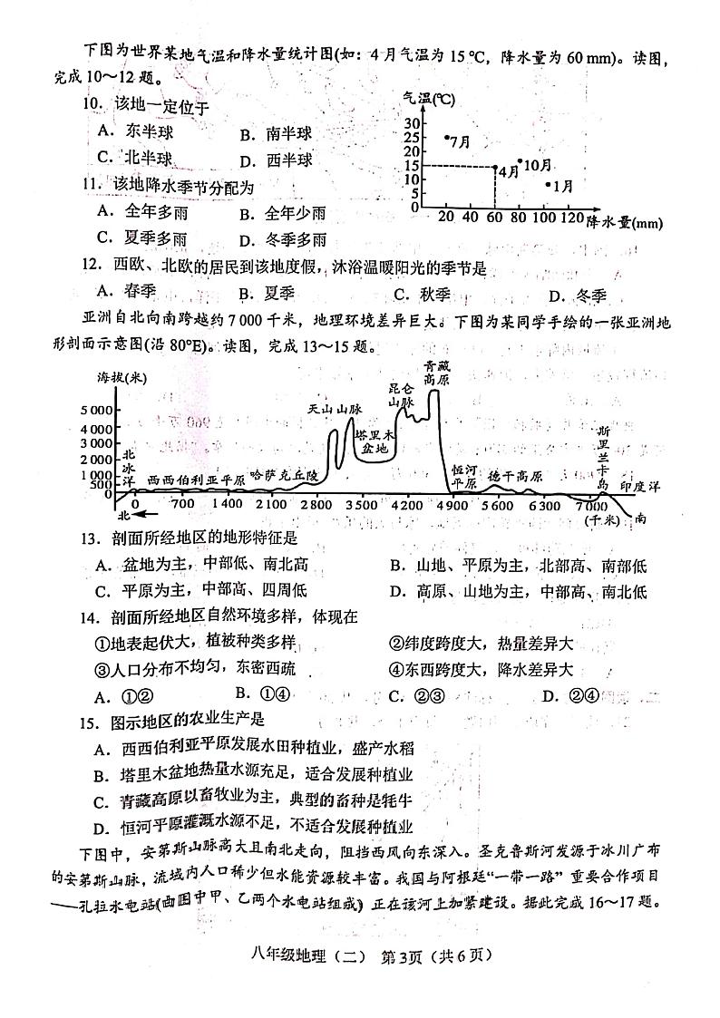 2022年河南省南阳市卧龙区八年级中考模拟地理试题（含答案）03