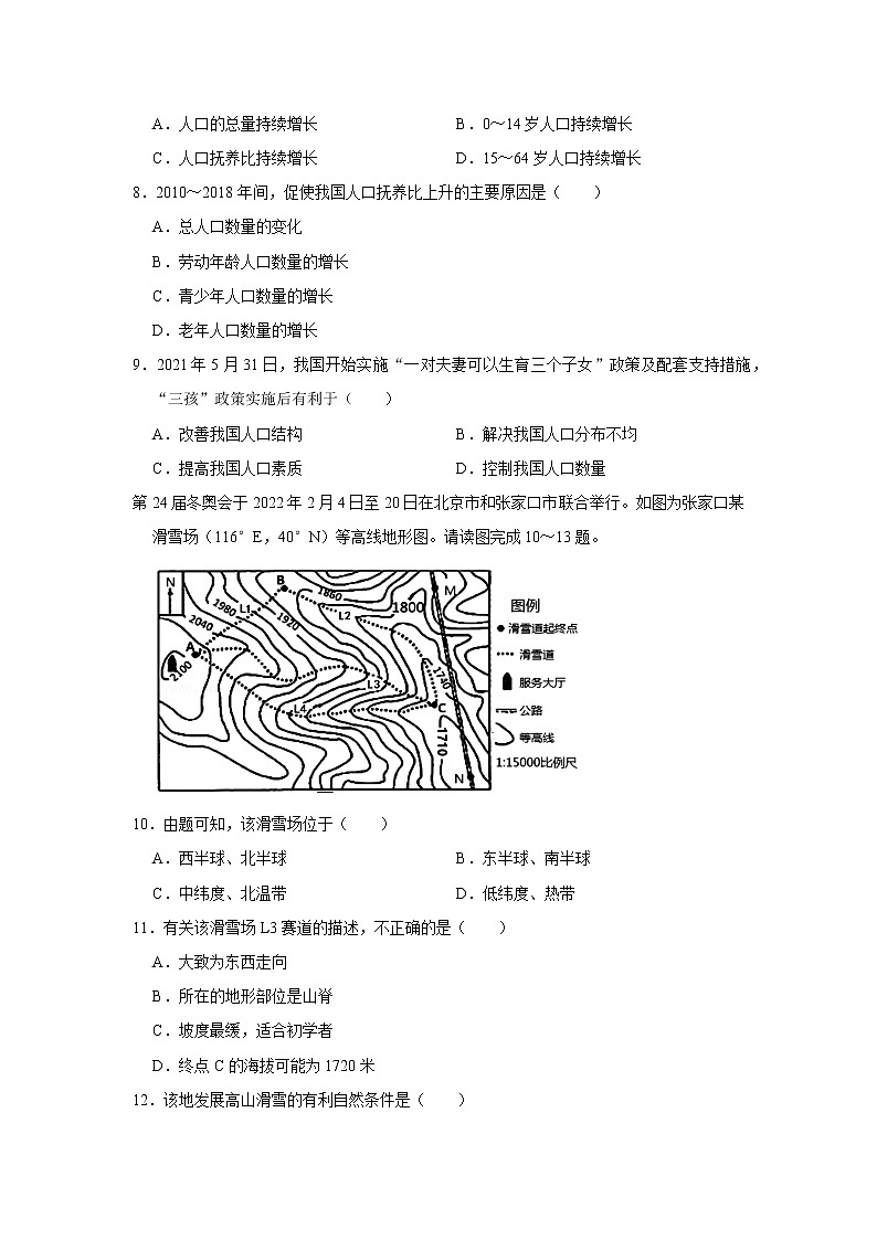 2022年山东省青岛市即墨区中考地理一模试卷03