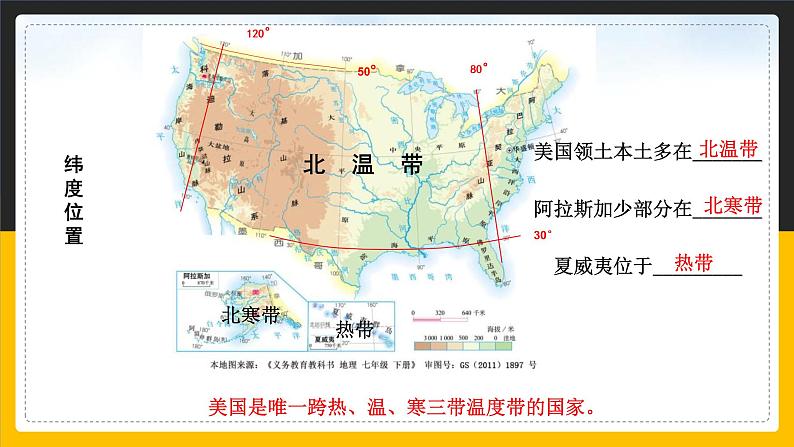 【精品课件】人教版2022年春地理七下 9.1.1美国第6页