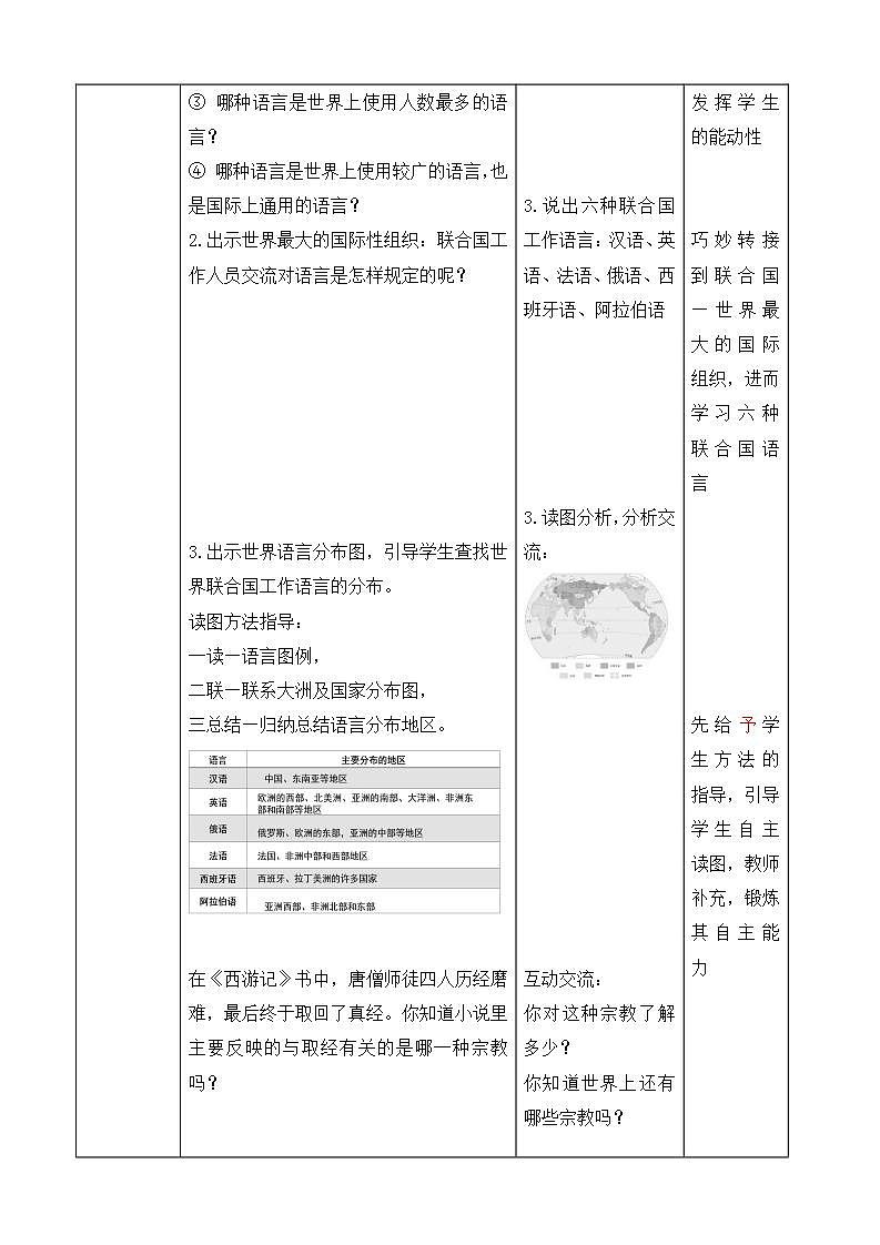 人教版七上4.2《世界的语言和宗教》课件+教案+练习02