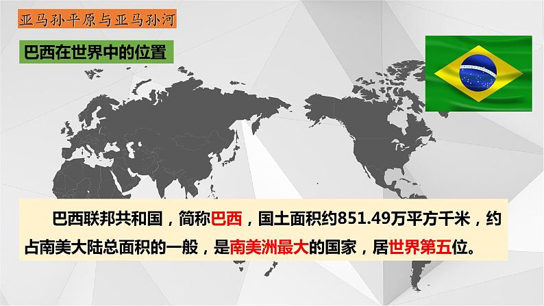 8.6 巴西 第一课时  课件  2021-2022学年七年级地理下册（湘教版）第6页