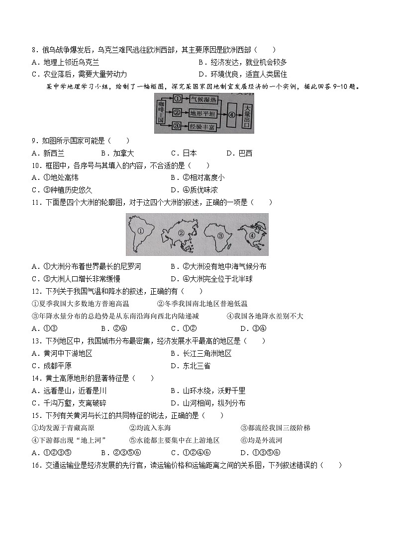 2022年辽宁省阜新市太平区中考二模地理试题(word版含答案)02