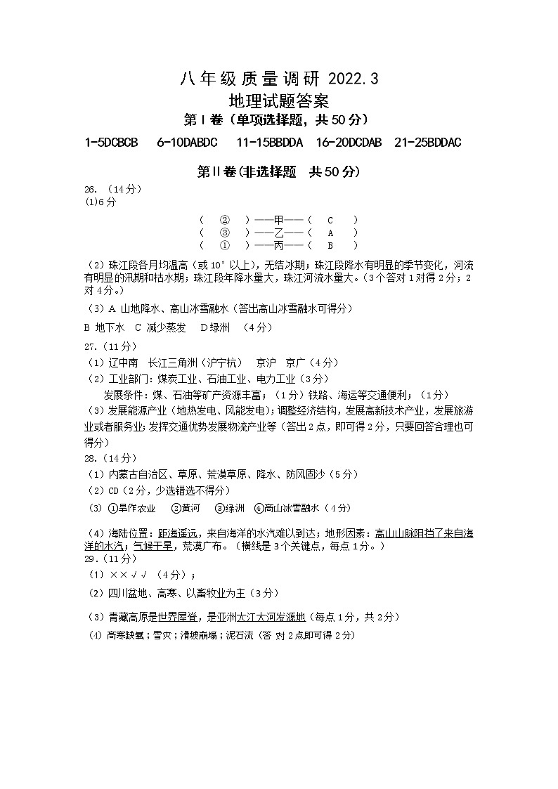 一模答案第1页