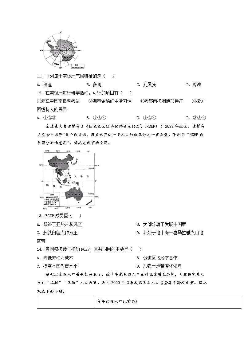 2022年广东省中考地理真题试卷（含详解）03