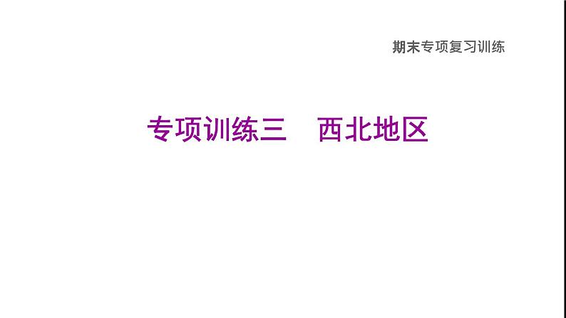 晋教版八年级地理下册期末专项复习训练3西北地区课件01