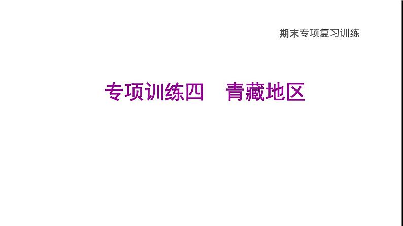 晋教版八年级地理下册期末专项复习训练4青藏地区课件01