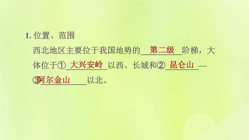 福建专用人教版八年级地理下册第8章西北地区8.1自然特征与农业课件第3页