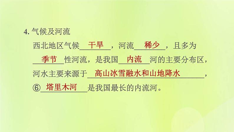 福建专用人教版八年级地理下册第8章西北地区8.1自然特征与农业课件第6页