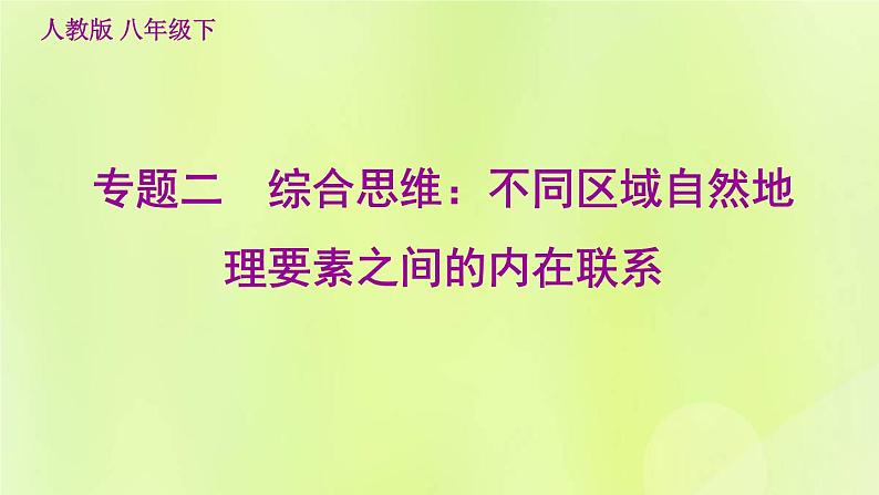 福建专用人教版八年级地理下册期末核心素养专练2综合思维：不同区域自然地理要素之间的内在联系课件01