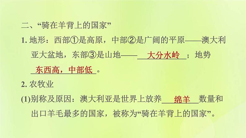 人教版七年级地理下册第8章东半球其他的国家和地区8.4澳大利亚习题课件第5页